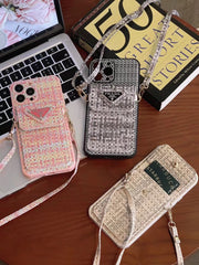 Braided cross-body coin purse case