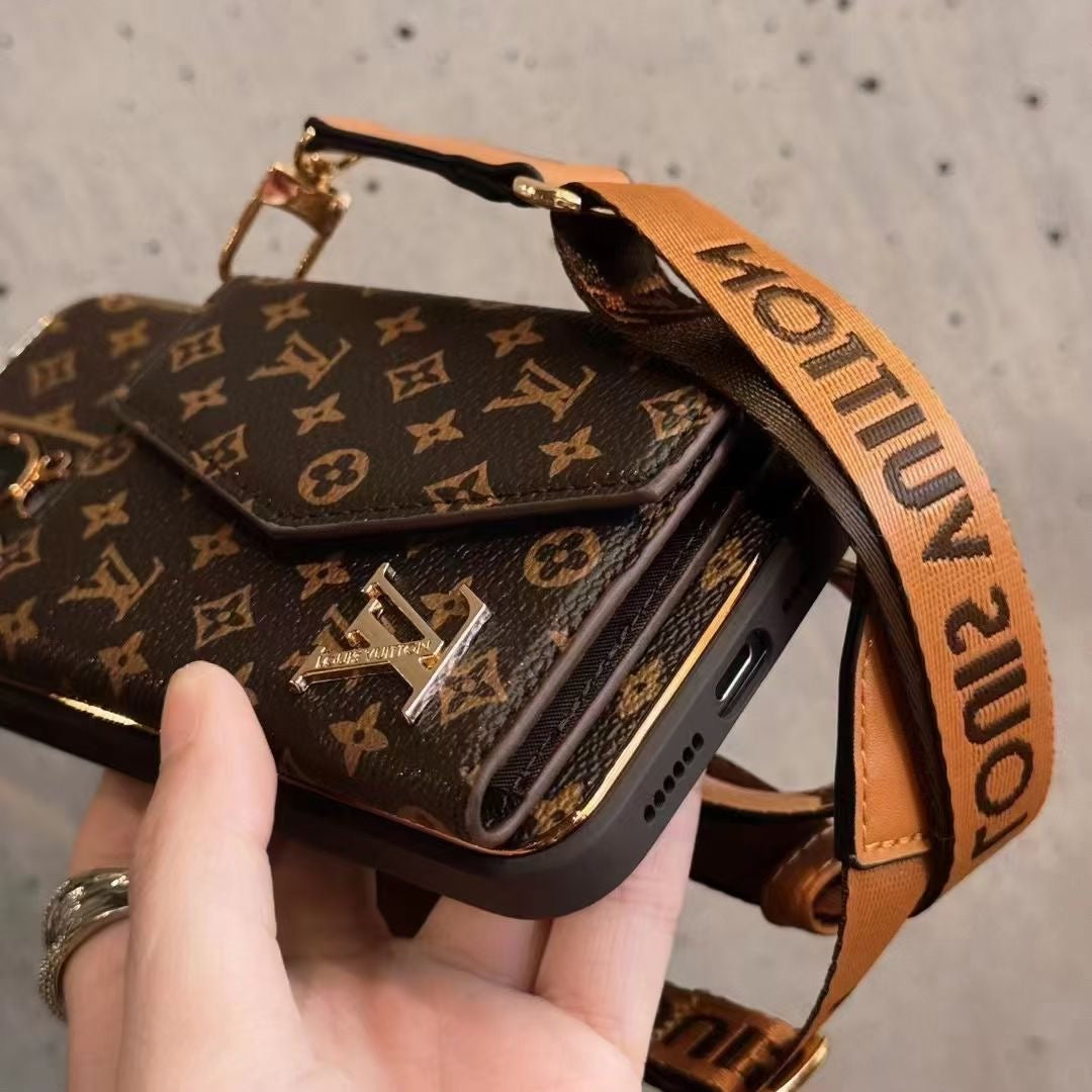 Luxe Printed Leather Crossbody Coin Purse Case