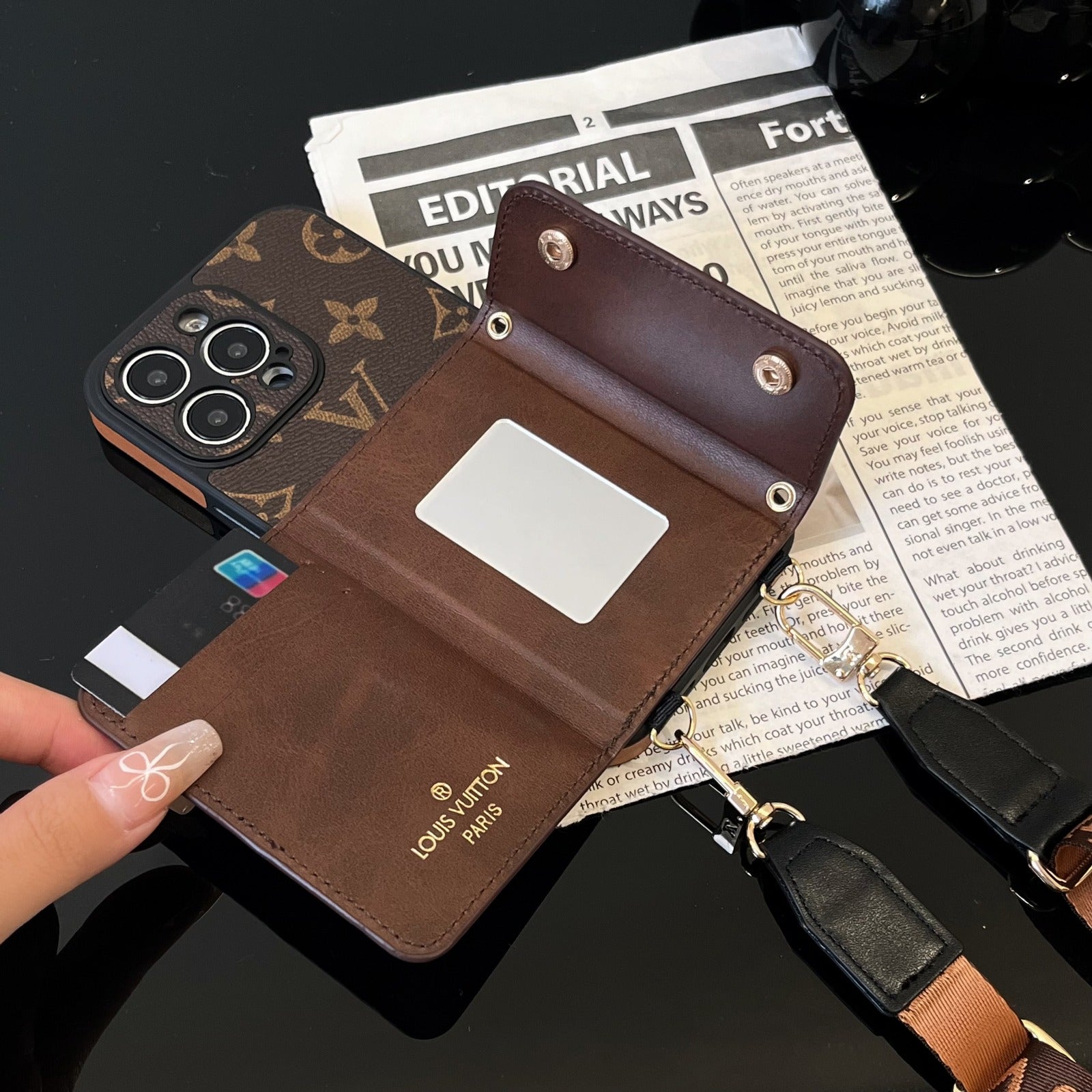 Classic Retro Leather Card Crossbody Case