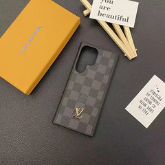 Monogram Leather Metal Logo Case
