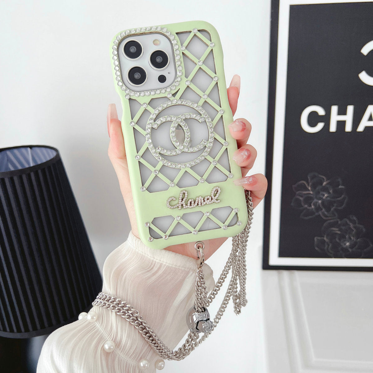Luxury Hollow Diamond Crossbody Case