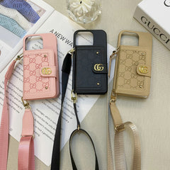 Leather Rivet Card Wallet Crossbody Case