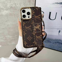 Luxury Rivet Leather Crossbody Case