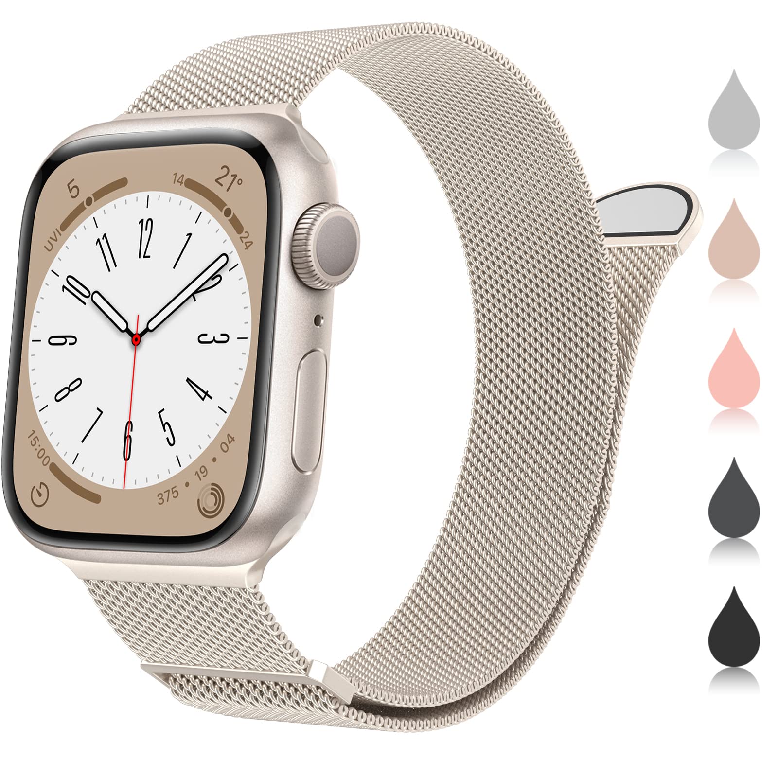 Stainless Steel Mesh Ring Magnetic Clasp Replacement for iWatch Band