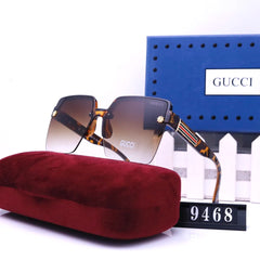 Square Striped Frame Sunglasses