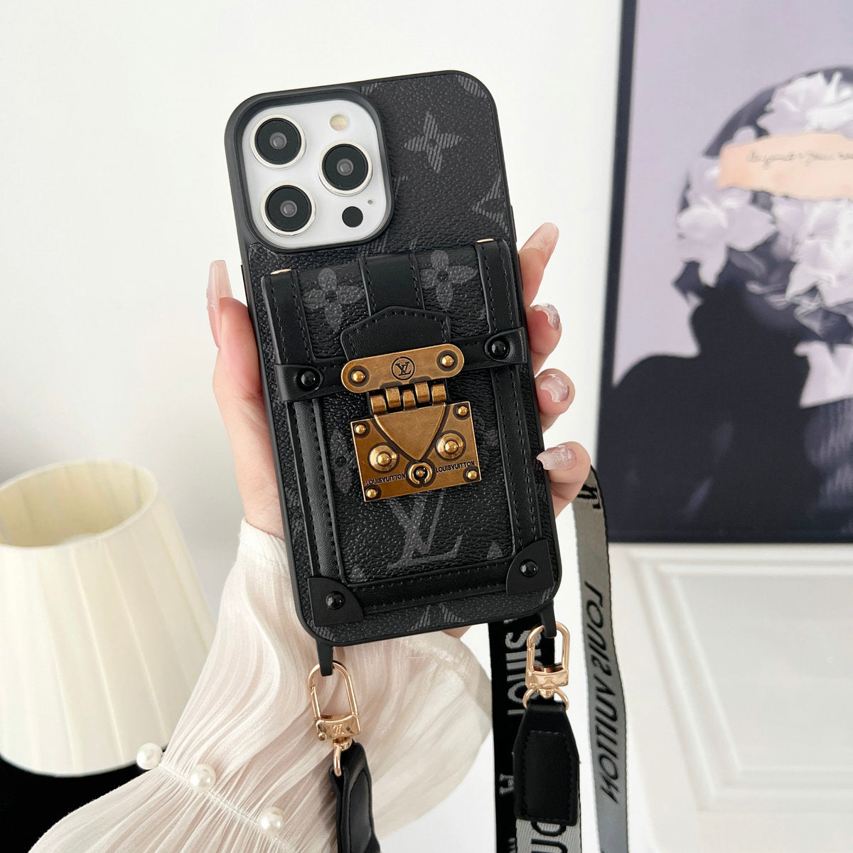 Luxury Leather Crossbody Card Case
