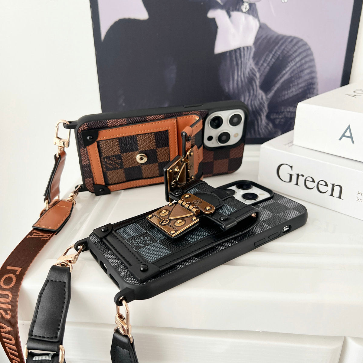 Luxury Leather Crossbody Card Case