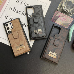 Leather Embossed Carriage Card Lanyard Samsung Case