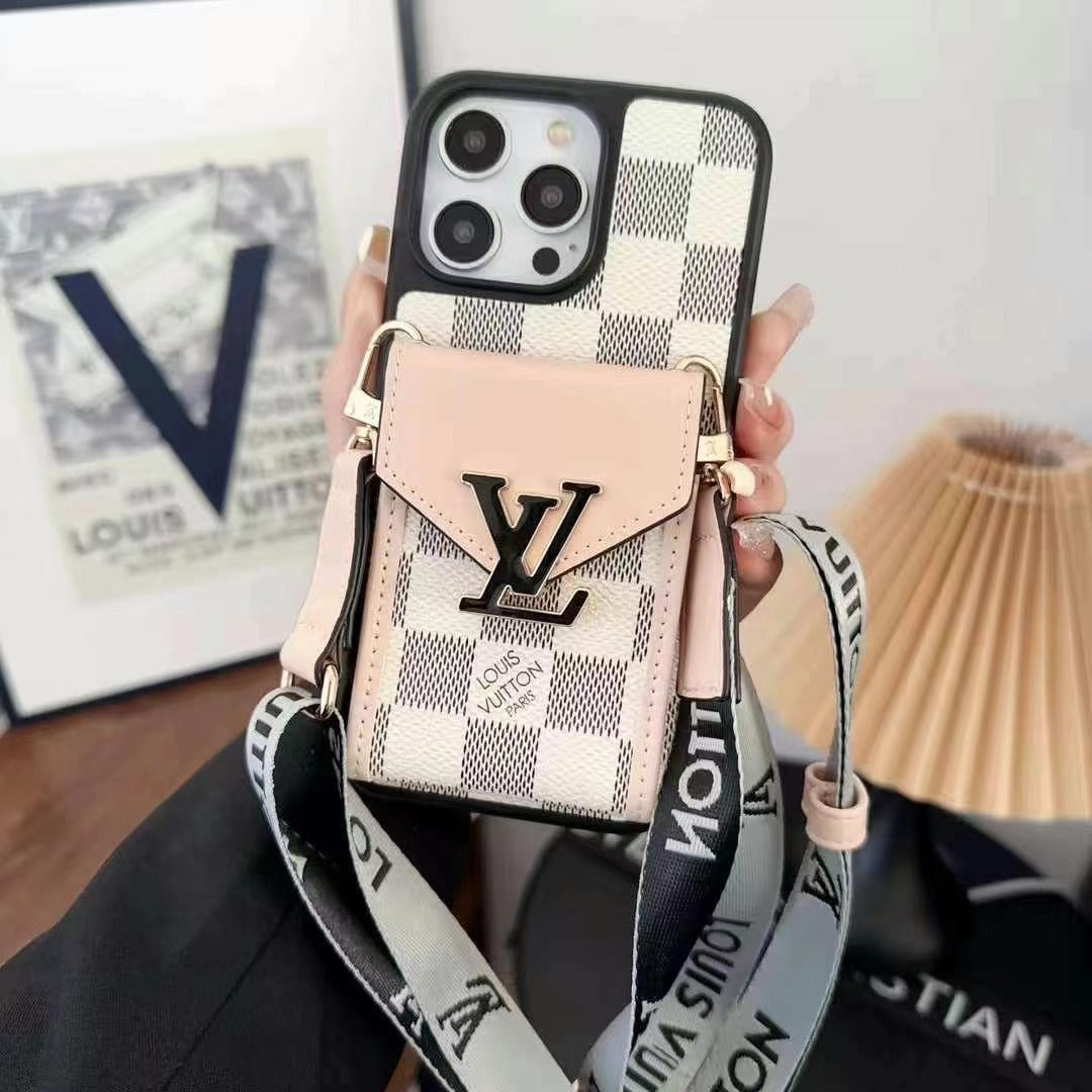 Luxury Leather Metal Card Holder Lanyard Case
