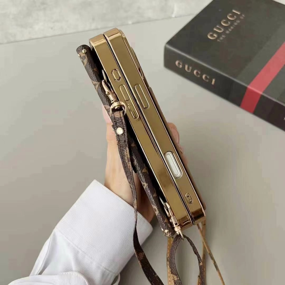 Luxury Rivet Leather Crossbody Case