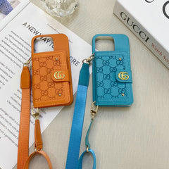 Leather Rivet Card Wallet Crossbody Case