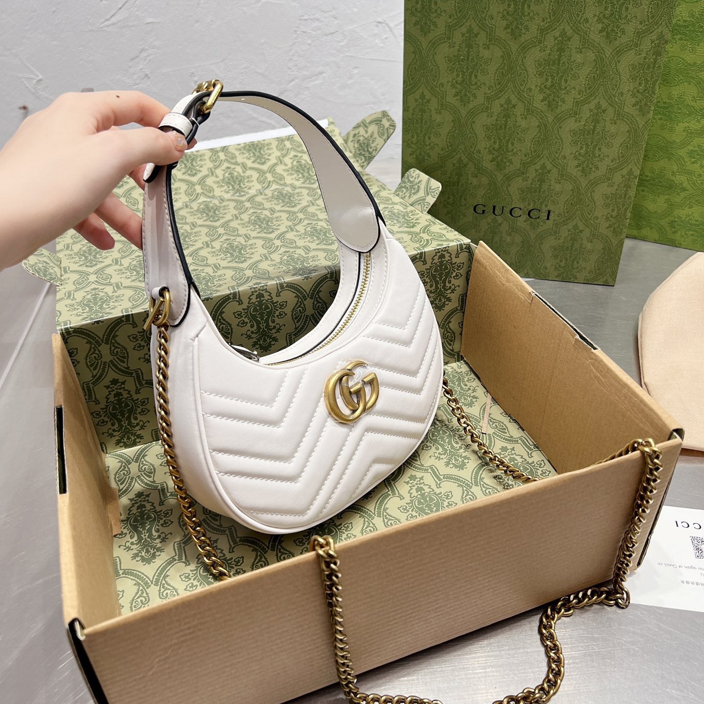 Fashion Half-moon-shape Chain Bag