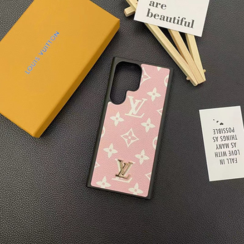 Monogram Leather Metal Logo Case