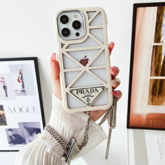 Hollow Out Triangle Logo Chain Case