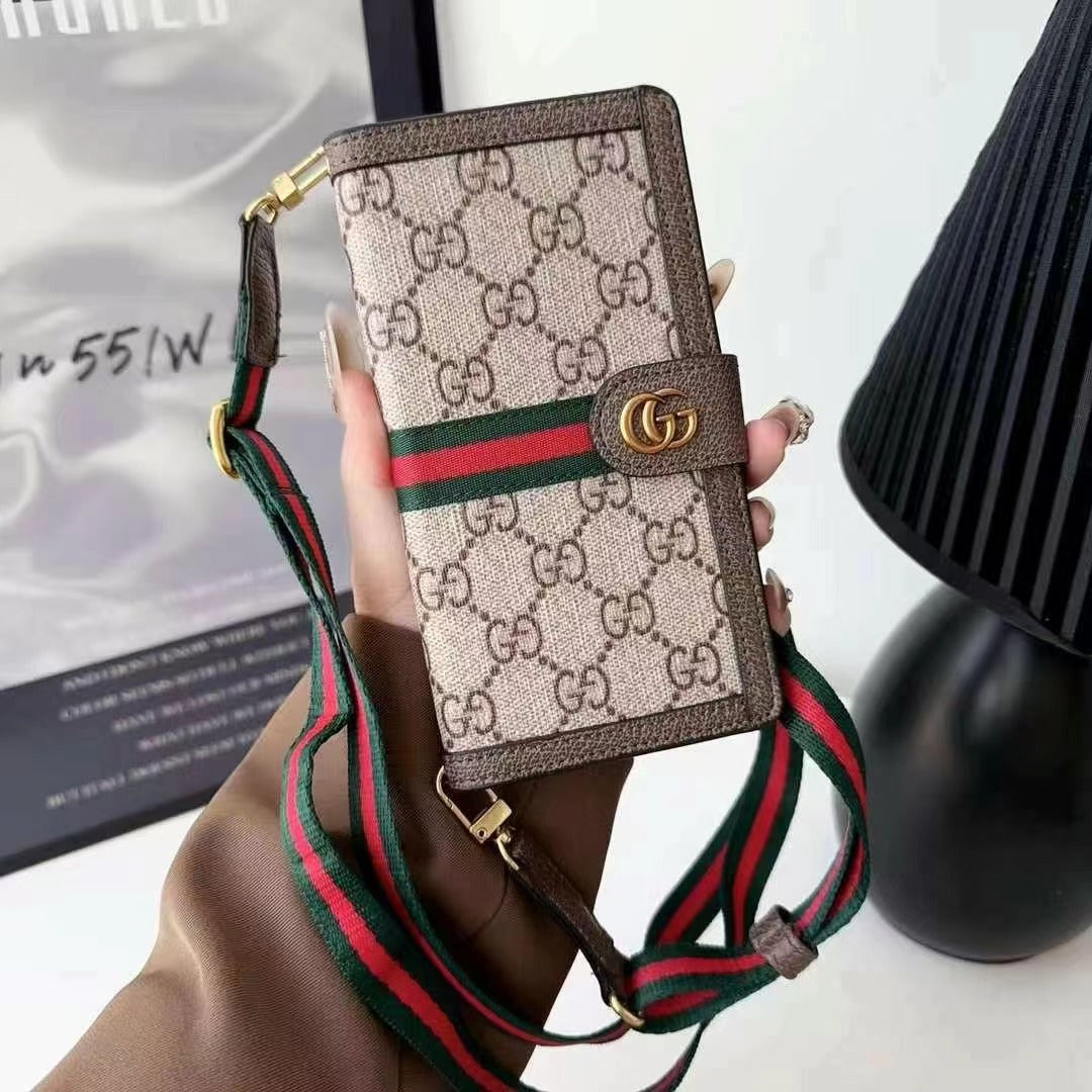 Luxury Leather Wallet Lanyard Case