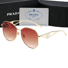 Unisex Triangle Logo Metal Sunglasses
