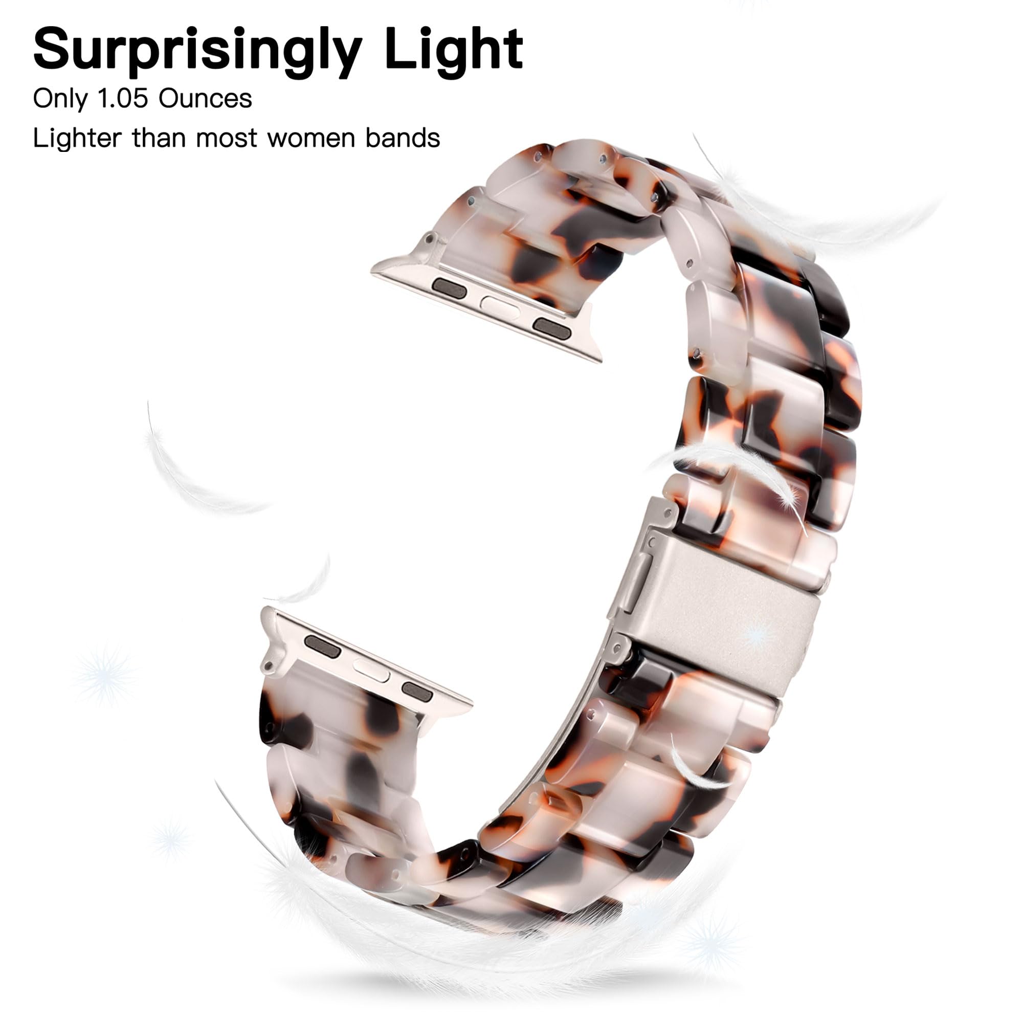 Tortoiseshell Brown Light Resin Band