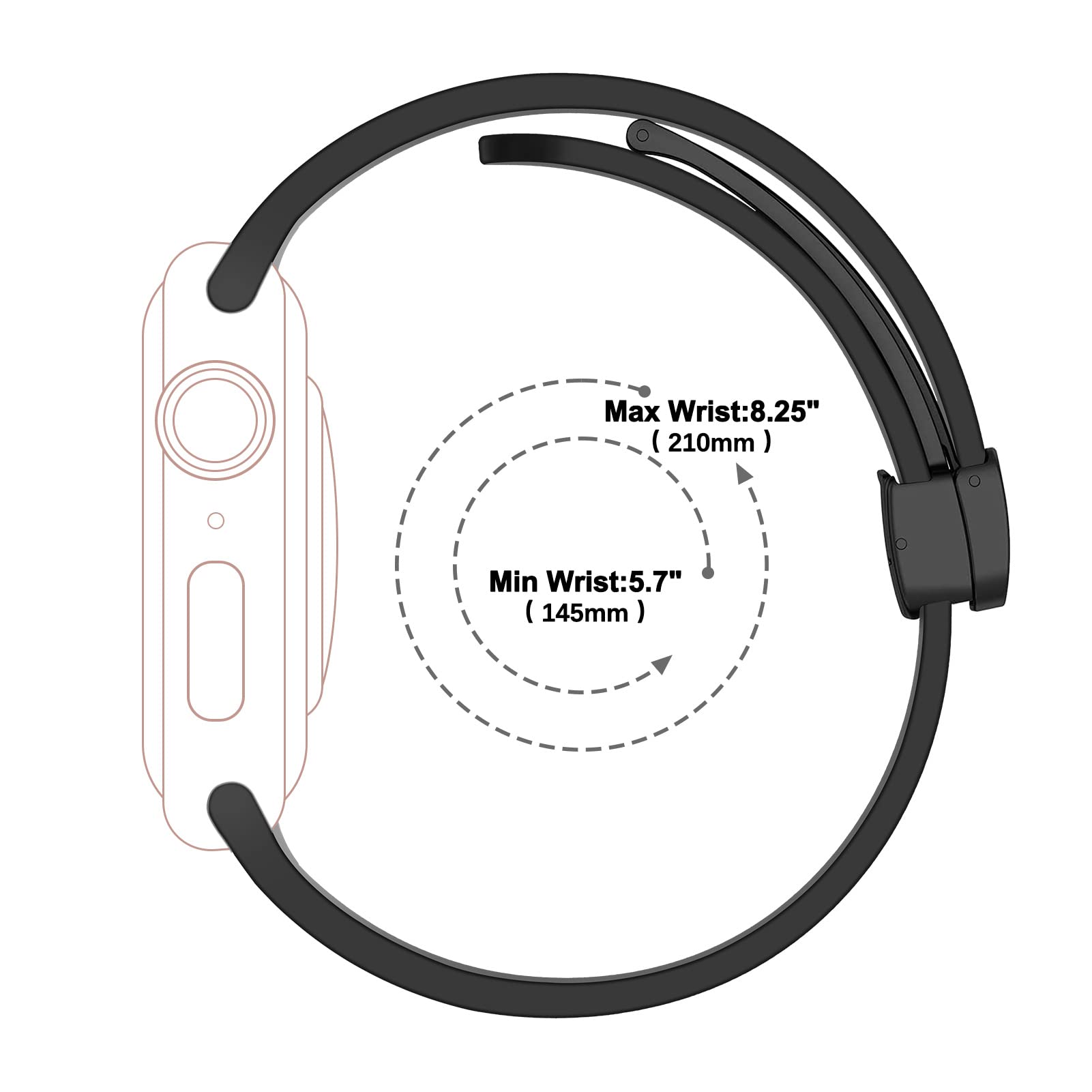 Vertical Stripe Magnetic Silicone Band for Apple Watch