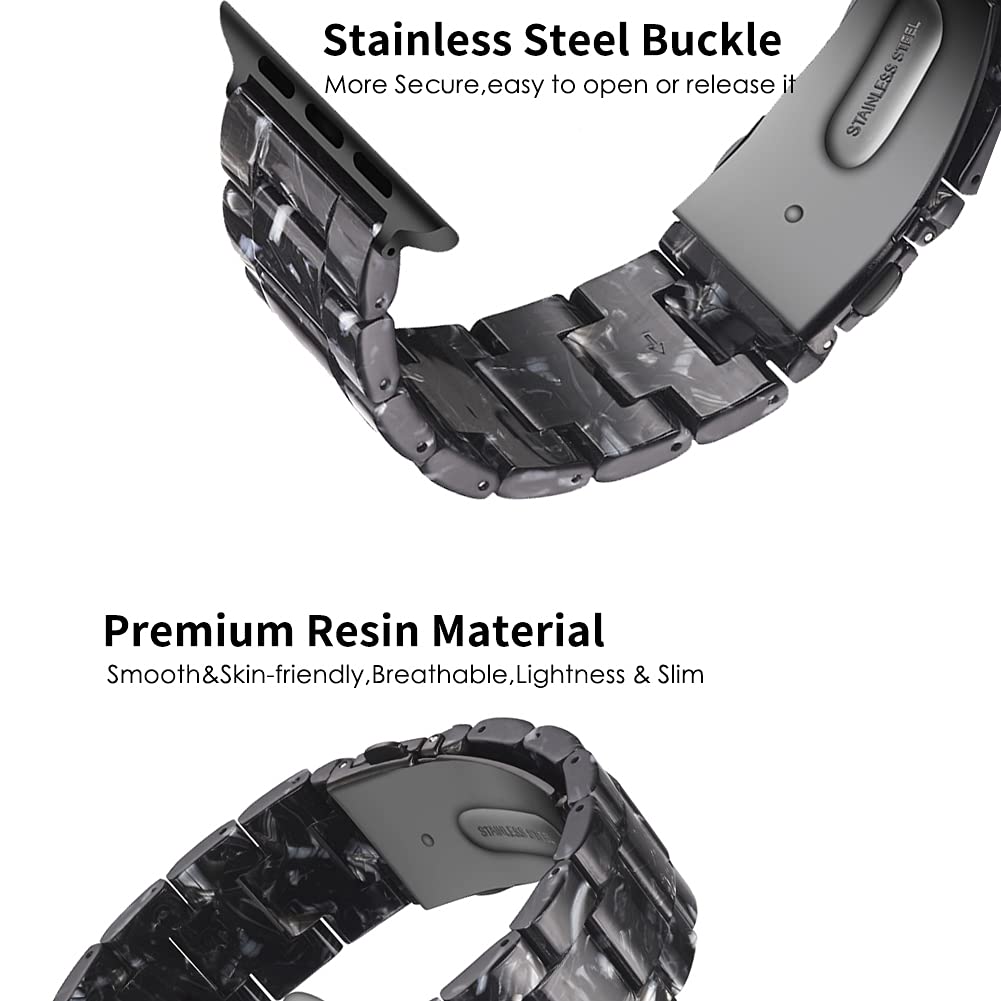 Black Flower Resin Band