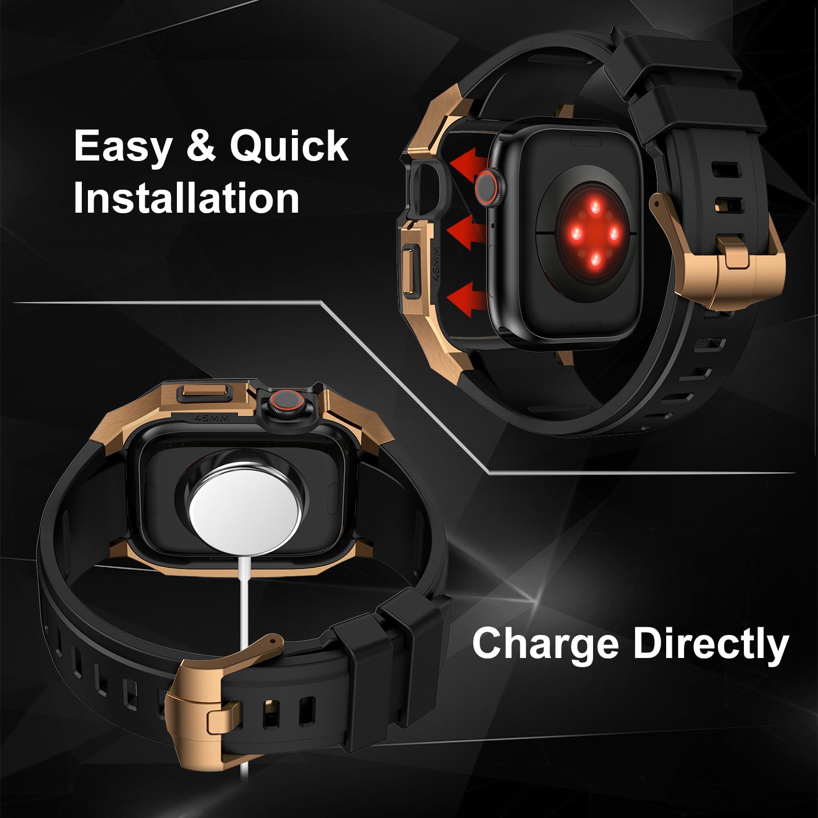 Luxury Gold Metal Case with Band