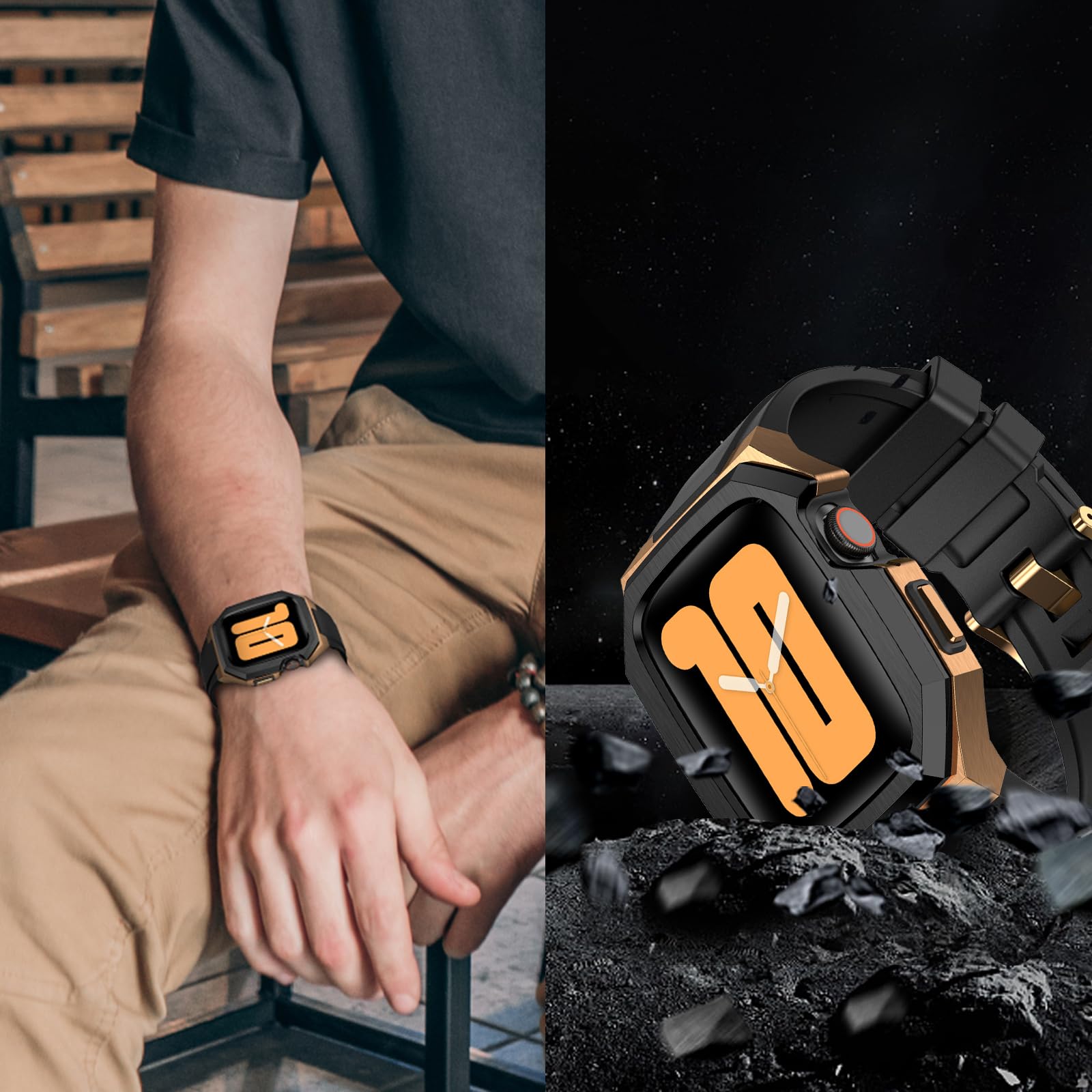 Luxury Gold Metal Case with Band