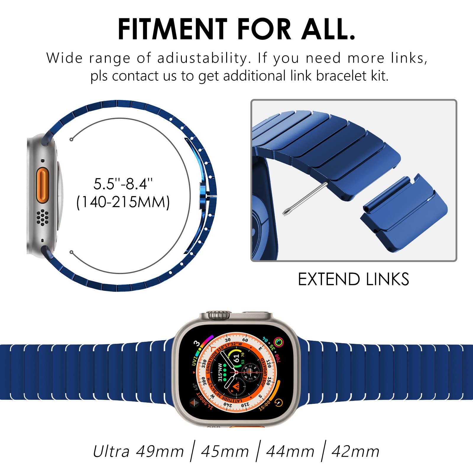 Blue Stainless Steel Band