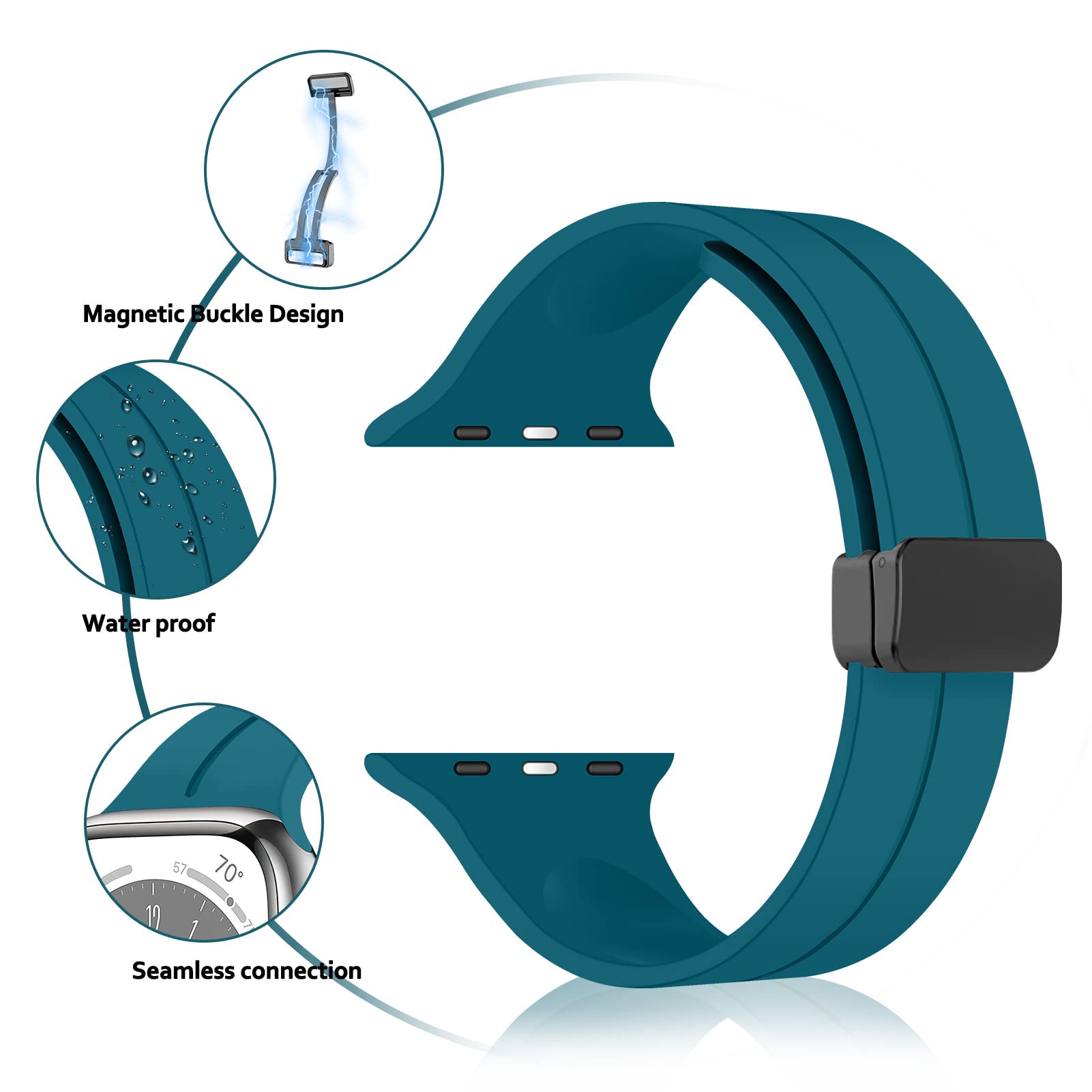 Vertical Stripe Magnetic Silicone Band for Apple Watch
