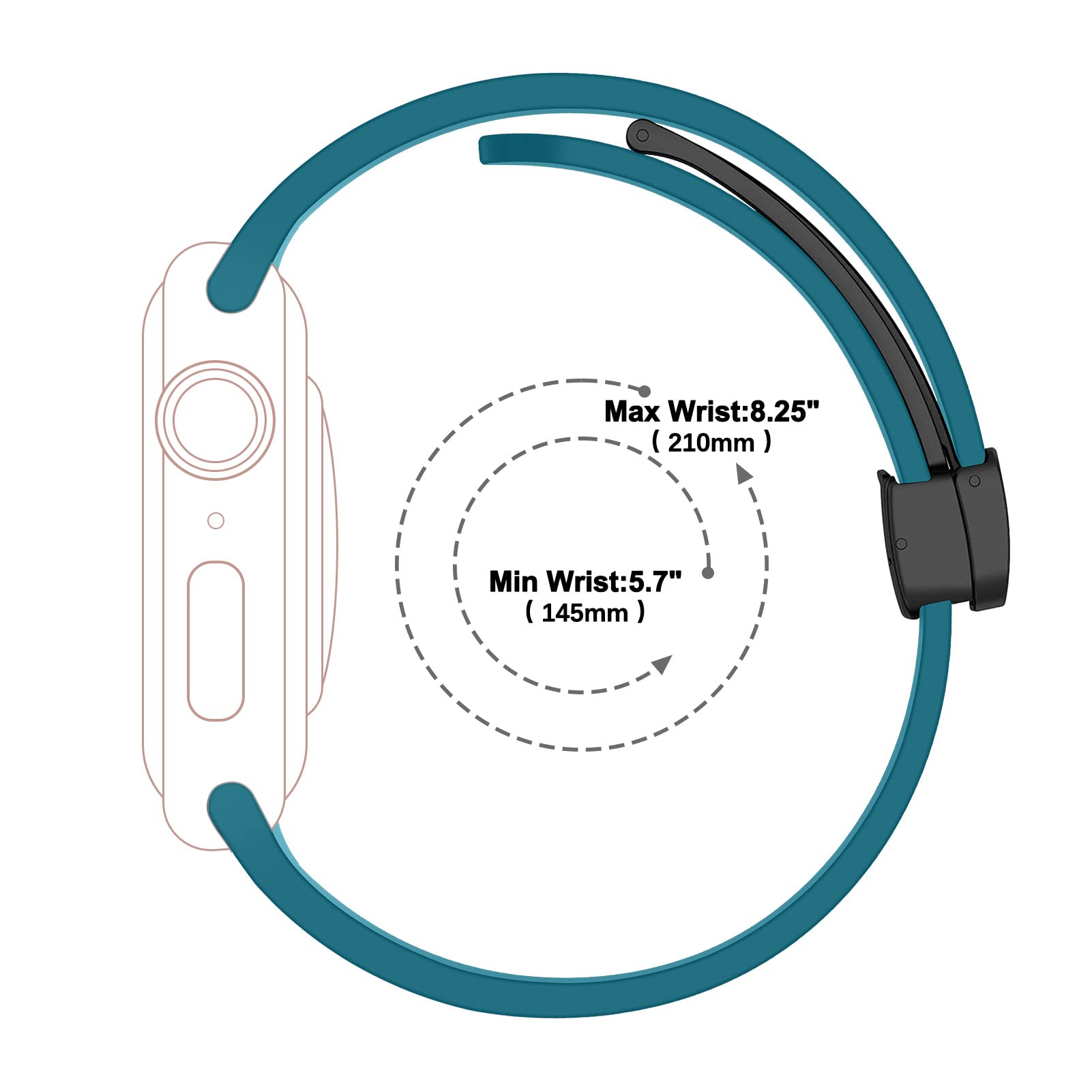 Vertical Stripe Magnetic Silicone Band for Apple Watch