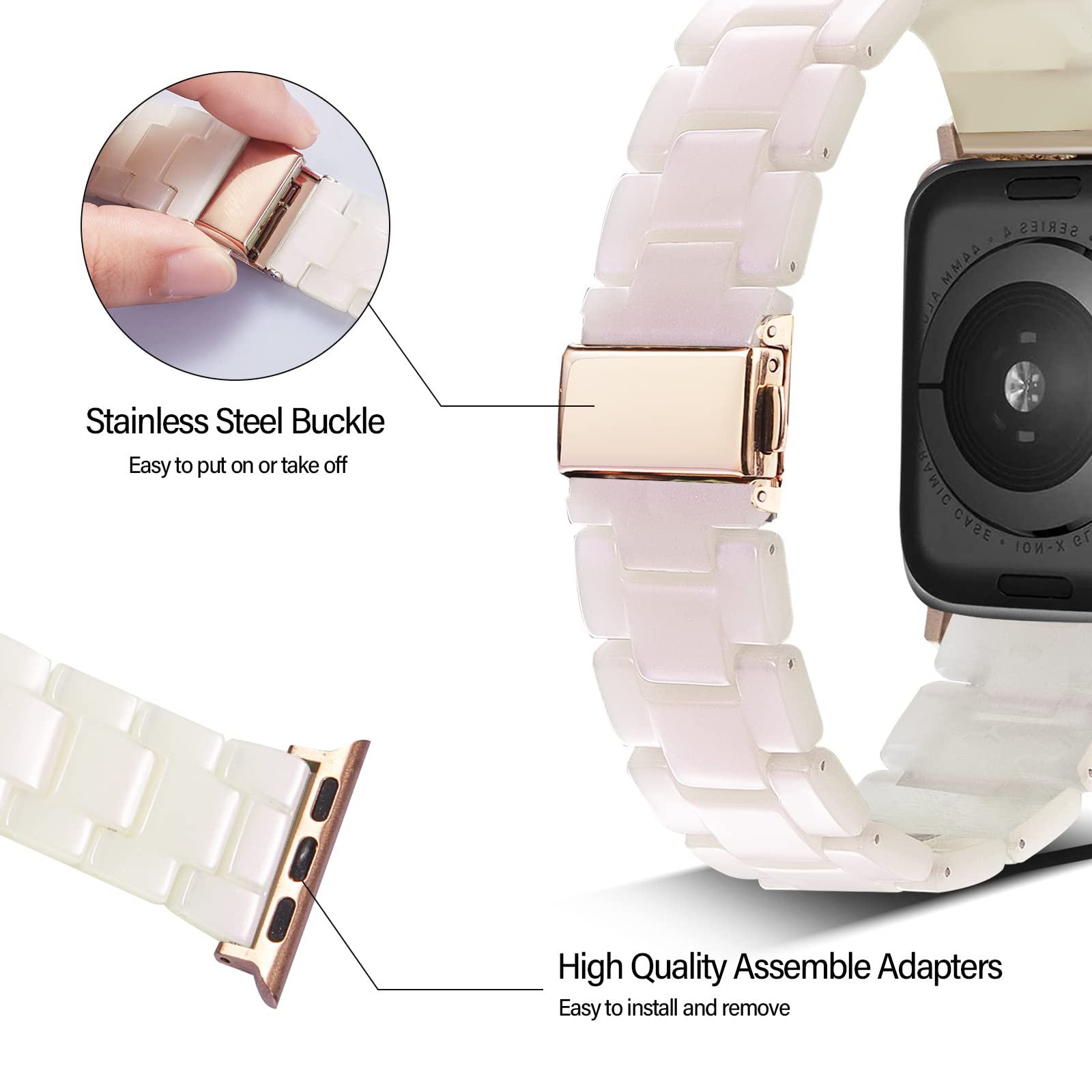 Sequin Pink Resin Band