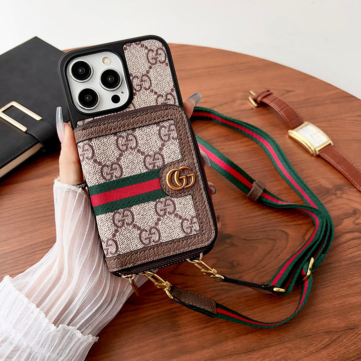 Retro Leather Wallet Lanyard Case