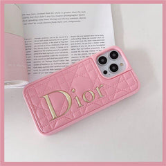 Soft Leather Gold Stamped Letters Case