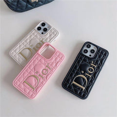 Soft Leather Gold Stamped Letters Case