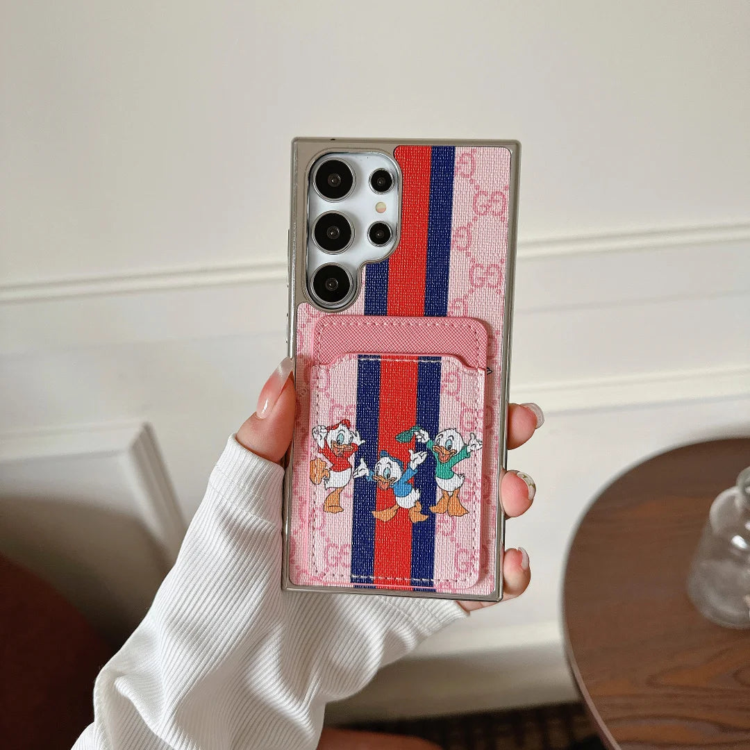 Leather Cartoon Duck Card Slot Samsung Galaxy Case