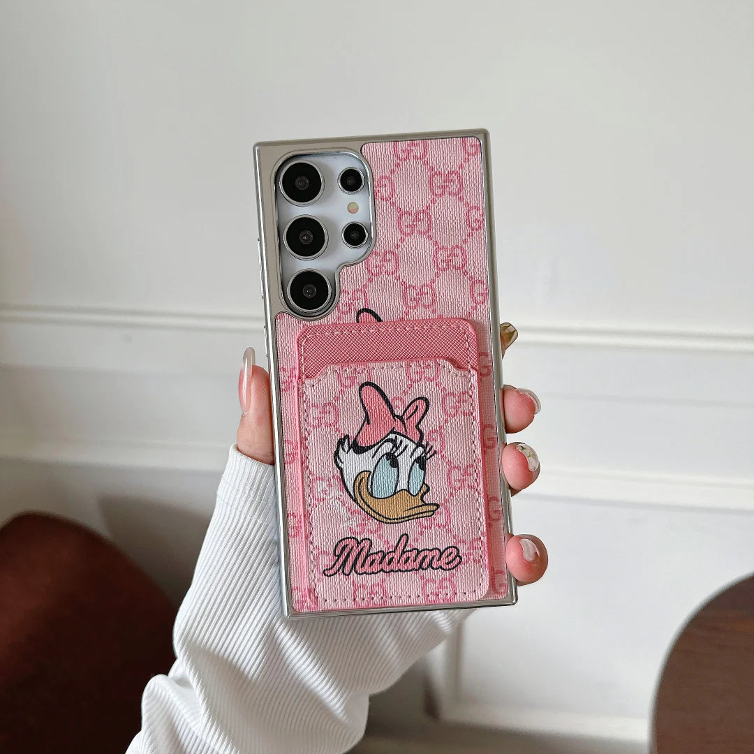 Leather Cartoon Duck Card Slot Samsung Galaxy Case