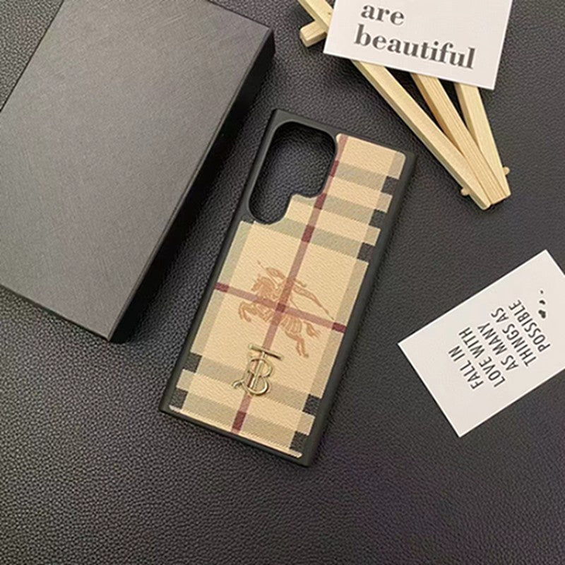 Monogram Leather Metal Logo Case