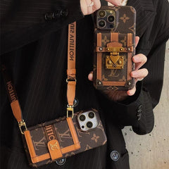 Retro Leather Wallet Card Holder Crossbody Case