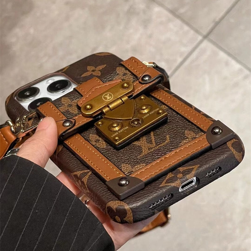 Retro Leather Wallet Card Holder Crossbody Case