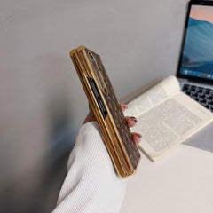 Electroplating Embossed Leather Fold Case