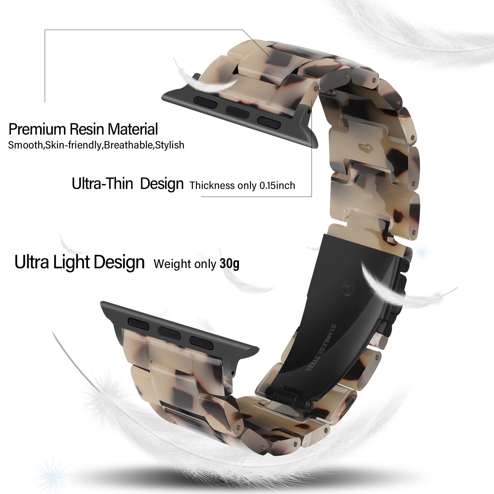 Ink White Resin Band