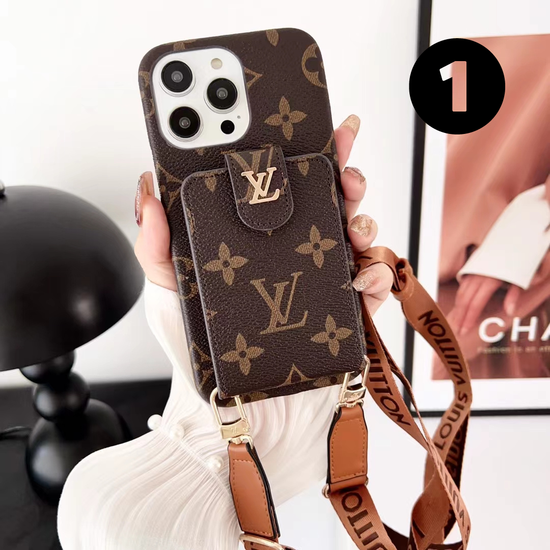 Leather Embossed Card Holder Crossbody Case