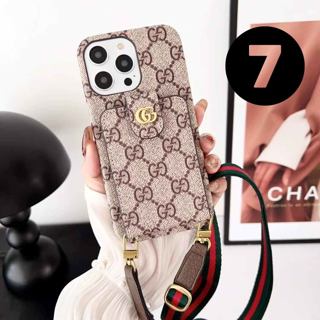 Leather Embossed Card Holder Crossbody Case