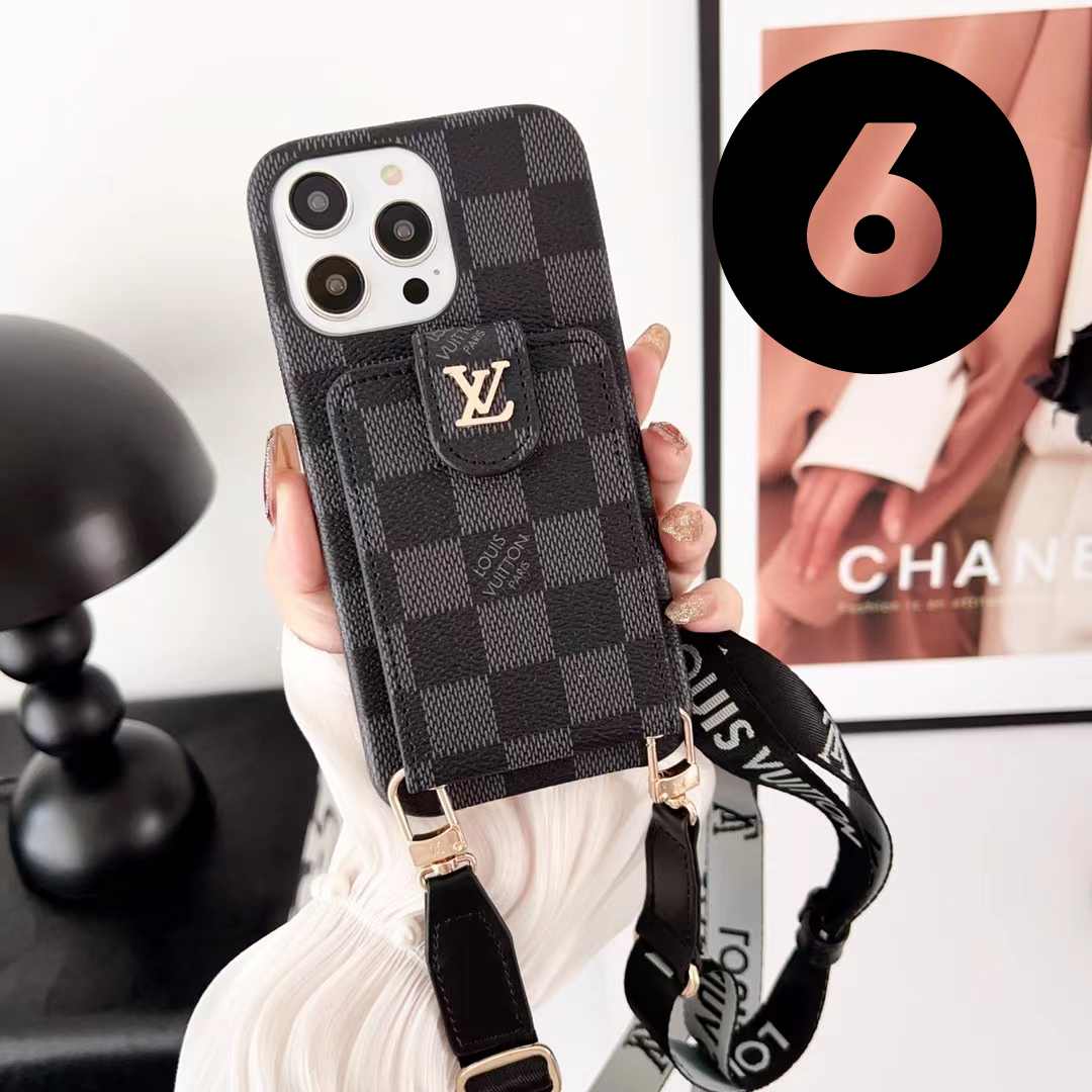 Leather Embossed Card Holder Crossbody Case