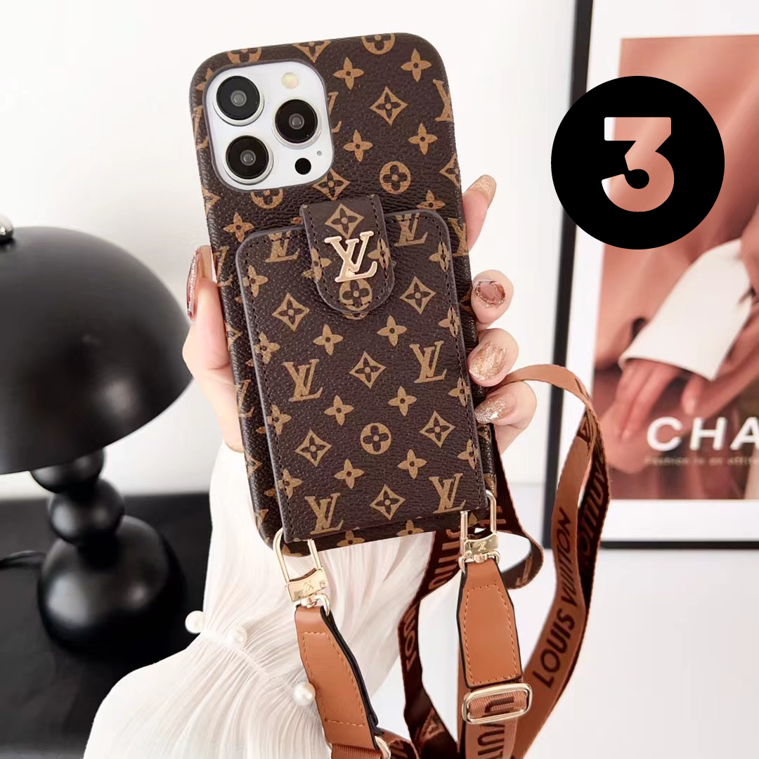 Leather Embossed Card Holder Crossbody Case