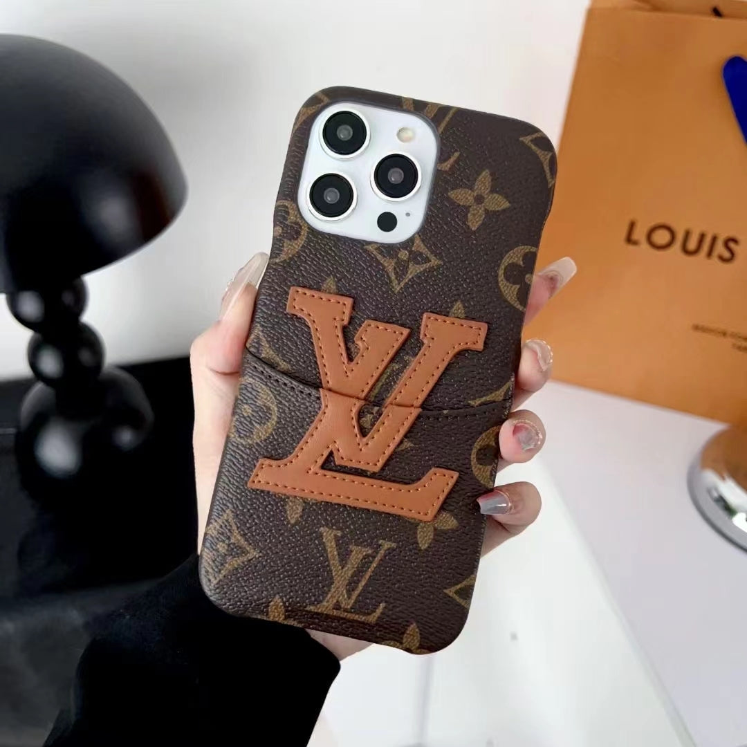 Leather Embossed Logo Card Case