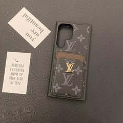 Classic Leather Metal Logo Card Holder Samsung Case