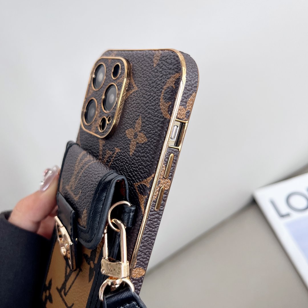 Electroplated Leather Luxury Crossbody Case