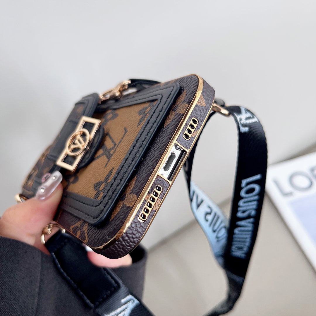 Electroplated Leather Luxury Crossbody Case