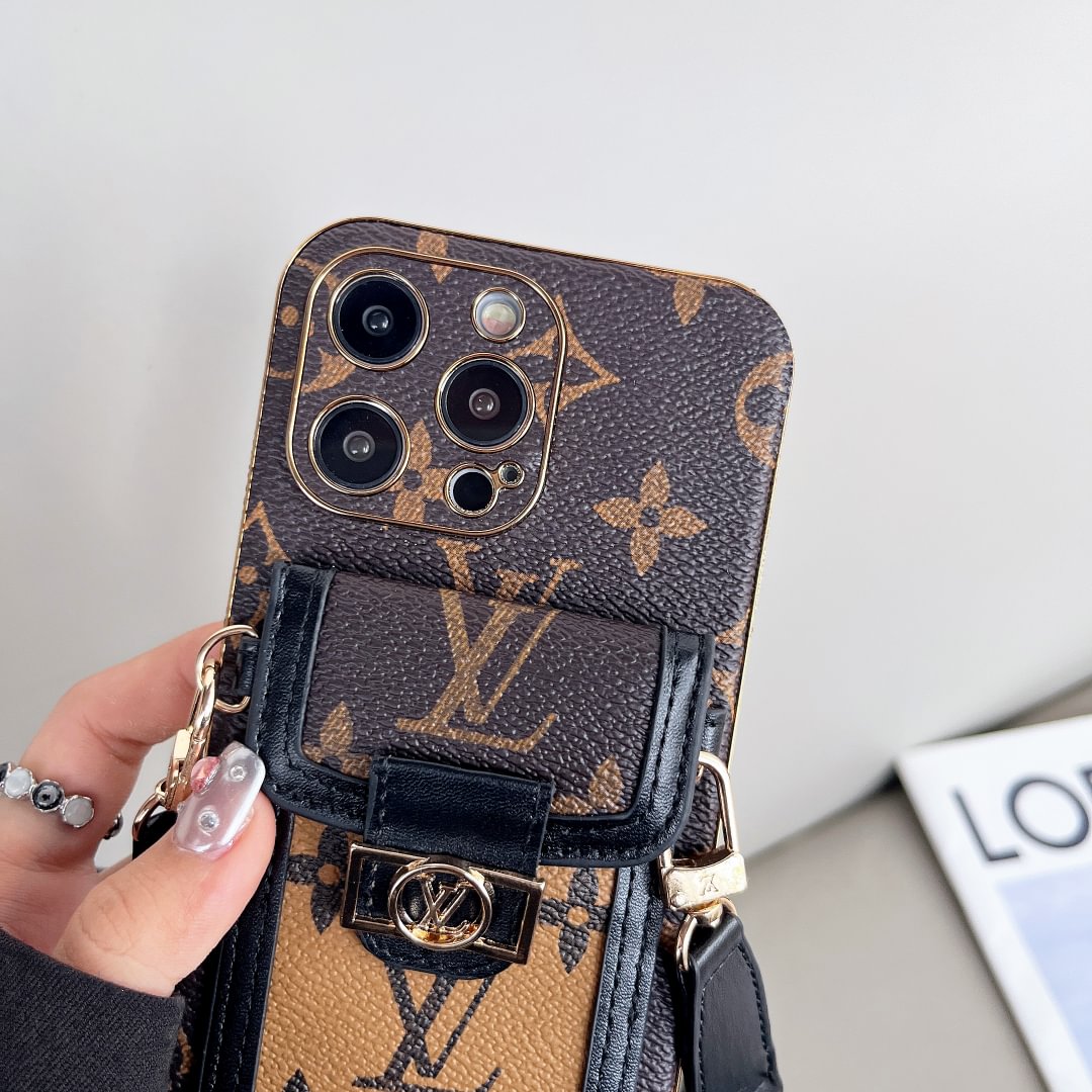 Electroplated Leather Luxury Crossbody Case