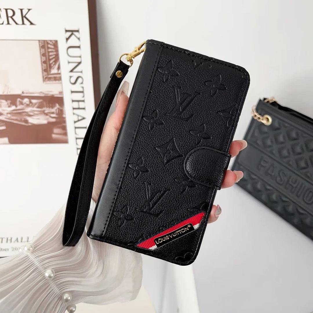Luxury Stitching Monogram Flip Wallet Leather Case