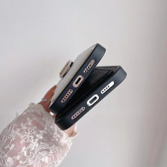 Classic Black and White Leather Card Holder Case